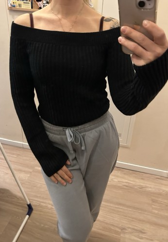Schulterfrei pulli schwarz - schulterfrei,