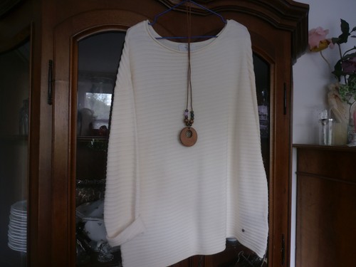 Sommerpullover weiß mit kette - weiß,