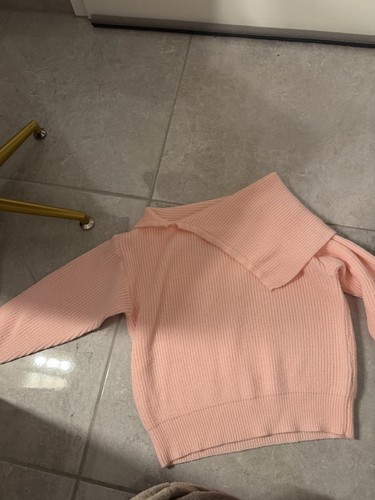 Pullover schulterfrei rosa - schulterfrei, in