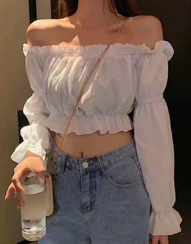 Damen carmen bluse weiß - bluse,